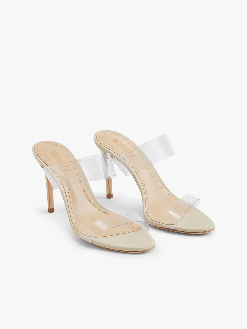 SCHUTZ “ARIELLA” PVC SANDALS, SZ 8 NUDE SUEDE NWB!